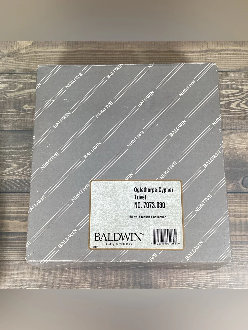 Baldwin Brass Oglethorpe Cypher Trivet #7073.030 New In Box Classics Collection
